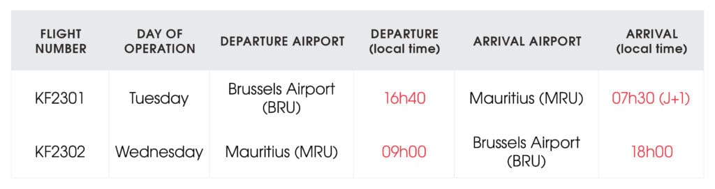 Air Belgium confirms its summer 2024 flight programme to South Africa and Mauritius 1 Air Belgium Schedule